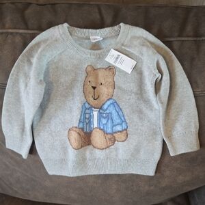 GAP Baby Gray Sweater with Bear Design Size 12-18 Months